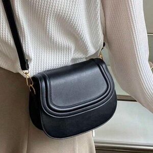 SHEIN Mini Minimalist Saddle Bag- black